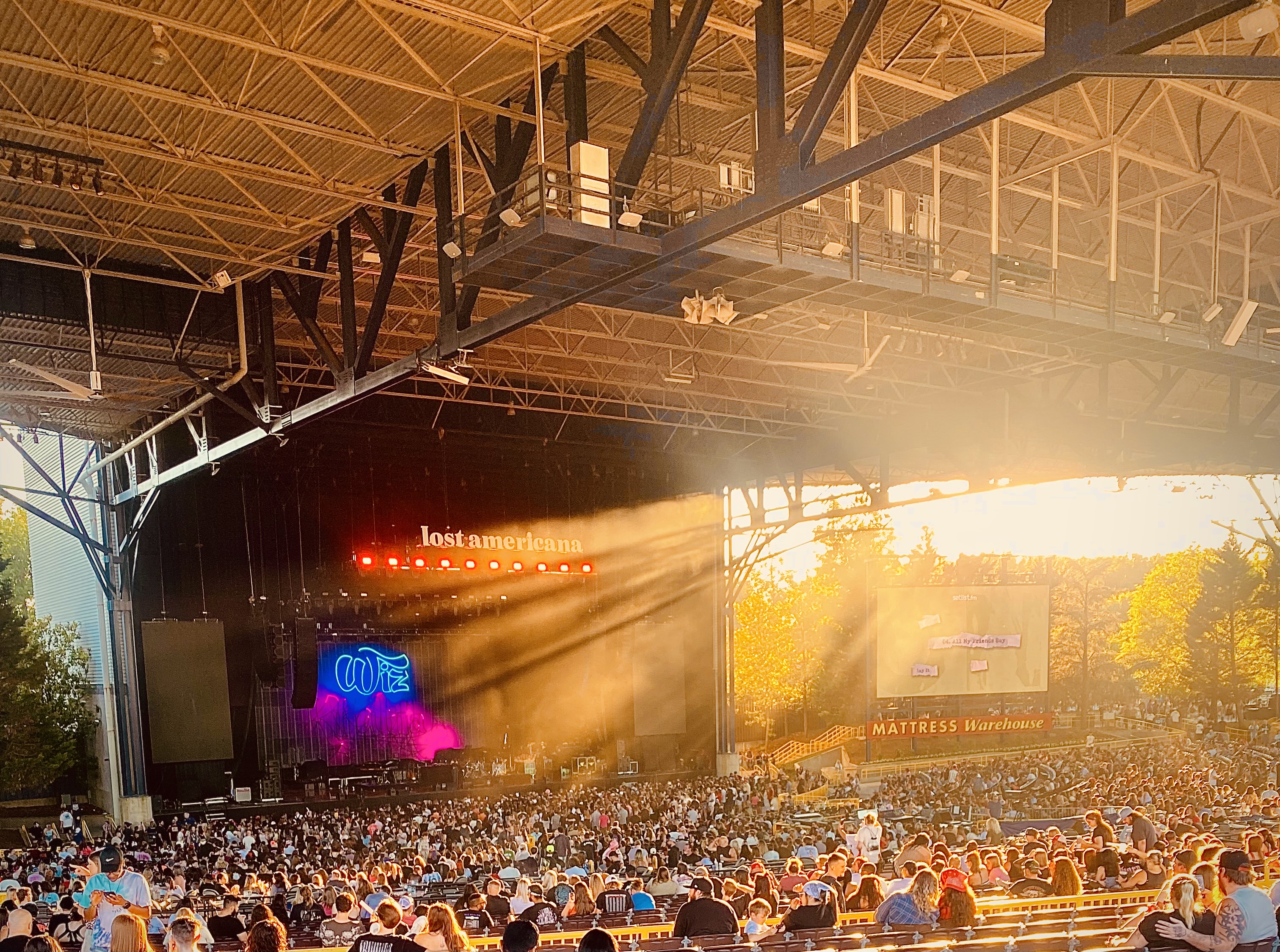 Golden hour at a concert venue in Bristow Virginia.